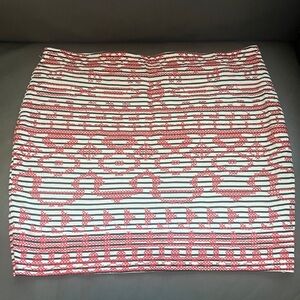 THML Red & White Stitched Patterned Women's Mini Skirt size LP
